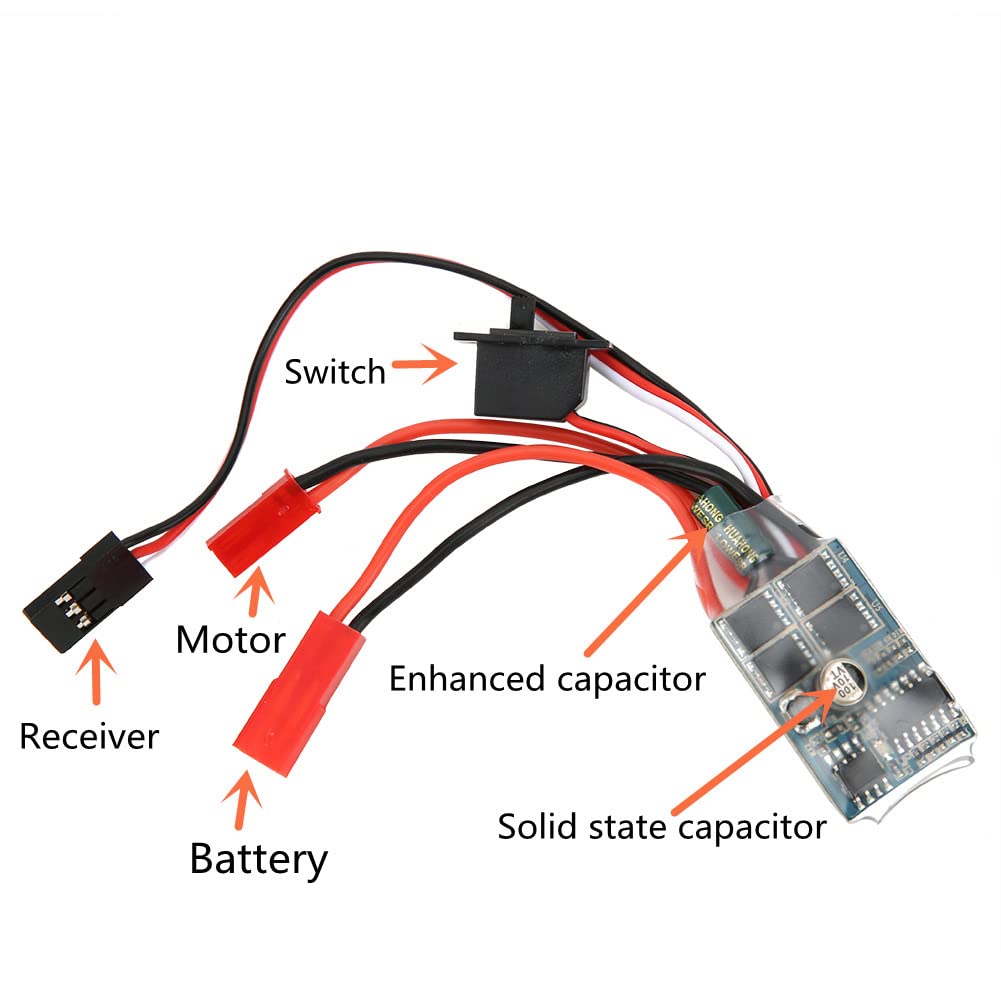 Amazon.com: RC Brushed ESC, 30A 4-8V ESC Two Way RC Brushed Motor